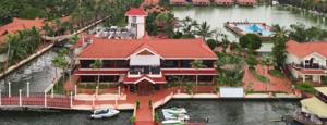 Sterling Lake Palace aerial view with red-roof architecture overlooking backwater canals and pool